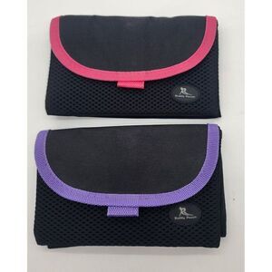 Buddy Pouch Wearable Storage Set of 2 - Pink & Purple Trim - Secure & Hands-Free
